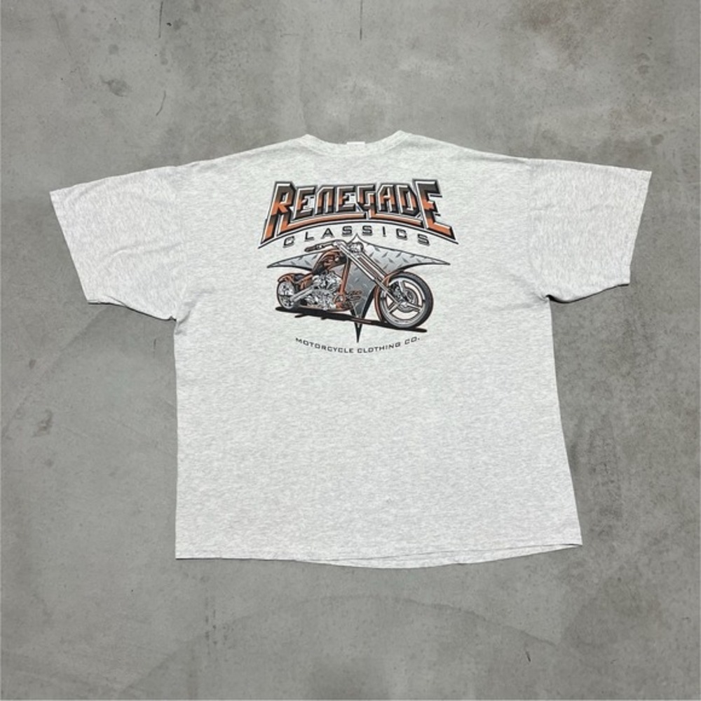 Renegade Classic Motorcycle T-Shirt Mens 2XL Gray Salt Lake City Chopper Graphic